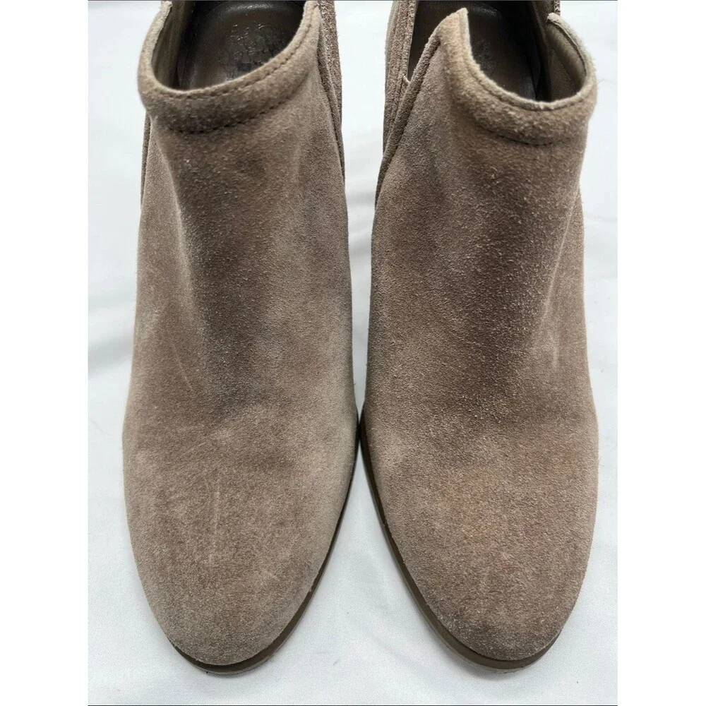 Vince Camuto Francia Taupe Suede Ankle Booties